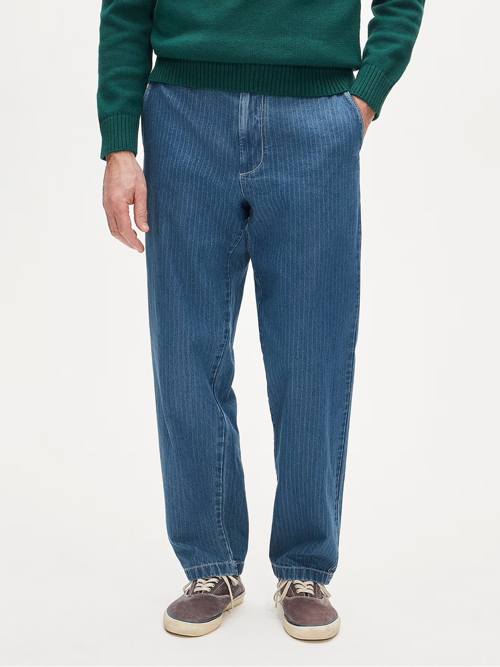 J.Crew Classic Chino in Dobby Indigo Stripe